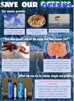 Preview of Save our Oceans - Earth Day Flyer Lesson/Activity