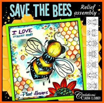 Preview of Save the Bees ! Visual Art Lesson - Relief Assembly - Craft