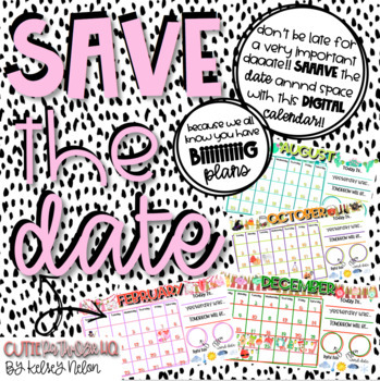 Preview of Save the DATE Digital Calendar!!