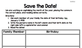 Save the Date! (CCSS 1st grade, capitalize date, add comma)
