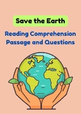 Save the Earth Reading Comprehension Worksheet