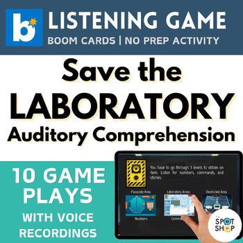 Preview of Save the Laboratory Auditory Comprehension & Inferences Boom Cards