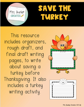 Preview of Save the Turkey Opinion Writing