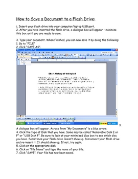 Preview of Saving Documents to a Flash Drive