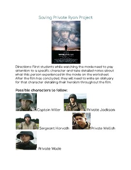 Preview of Saving Private Ryan Obituary Project