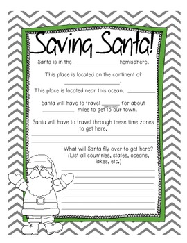 Saving Santa - A Fun Geography Activity - Perfect for Christmas and ...