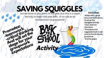 Preview of Saving Squiggles (A Modern Twist on "Save Fred") Back To School Activity!