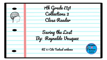 Preview of Saving The Lost By: Reynaldo Vasquez Article & Activities (Collections 2 HMH G7)