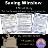 Saving Winslow Novel Study Unit by Sharon Creech