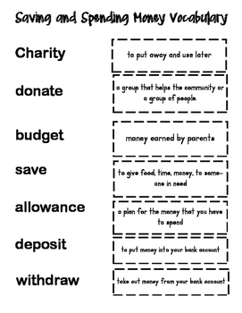 Saving and Spending Vocabulary: Economics Bilingual by Hot off the PEREZ