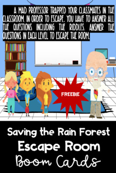 Preview of Saving the Rain Forest Boom Cards FREEBIE
