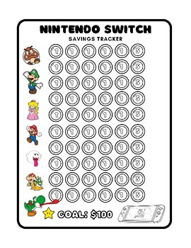 Preview of Savings Tracker Nintendo Switch Mario