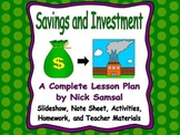 Savings and Investment - Lesson Plan and Activities