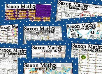Preview of Saxon 3(3rdGrade)Lesson101-110 extension activities, morning papers&exit tickets
