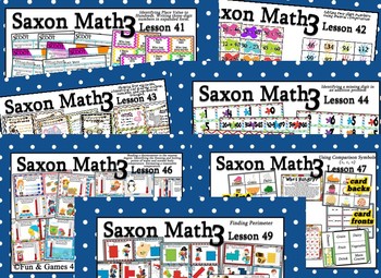 Preview of Saxon 3(3rdGrade)Lesson41-50 extension activities, morning papers& exit tickets