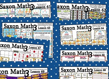 Preview of Saxon 3(3rdGrade)Lesson61-70 extension activities, morning papers& exit tickets