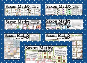 Preview of Saxon 3(3rdGrade)Lesson81-90 extension activities, morning papers& exit tickets