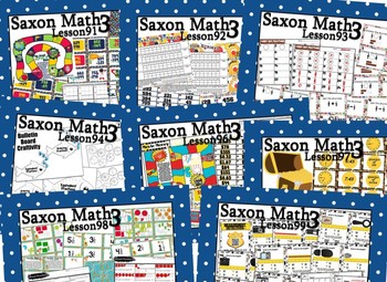 Preview of Saxon 3(3rdGrade)Lesson91-100 extension activities, morning papers& exit tickets