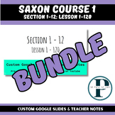 Saxon Course 1 Custom Google Slides BUNDLE Section 1 - 12 
