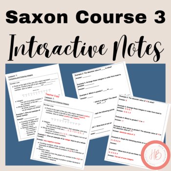 Preview of Saxon Course 3 Interactive Notes for Entire Book