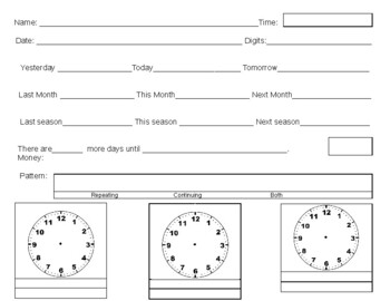 Preview of Meeting Strip for Saxon Math 2-3