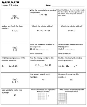 Preview of Saxon Math Flash Math Bundle- 4th grade