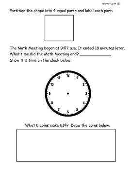 Saxon Math Morning Meeting Lessons 121 - 135 by MPH mom | TpT