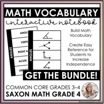 Preview of Saxon Math Vocabulary | Interactive Notebook