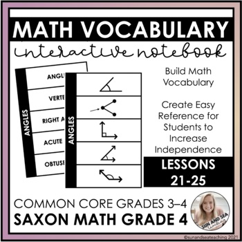 Preview of Saxon Math Vocabulary | Interactive Notebook (Lessons 21-25)