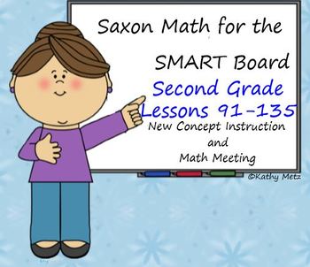 Preview of Saxon Math for the SMART Board:  Second Grade Bundle Lessons 91 -135!