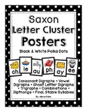 Saxon Phonics Letter Cluster Posters {black & white polka dots}