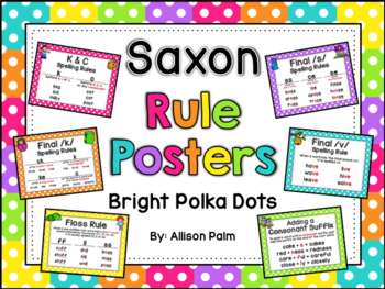 Preview of Saxon Phonics Rule Posters {bright polka dots}