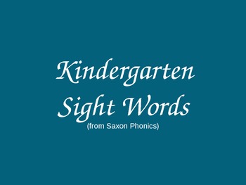 saxon phonics kindergarten sight word list