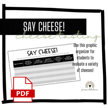 Preview of Say Cheese! Tasting Graphic Organizer
