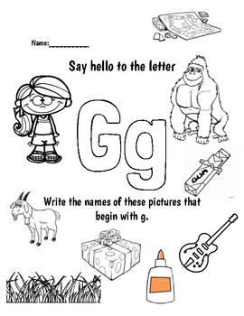Say Hello to the Letter G by School Smiles | Teachers Pay Teachers