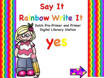 Preview of Say It, Rainbow Write It Digital Literacy Station