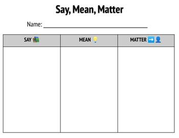 Preview of Say, Mean, Matter