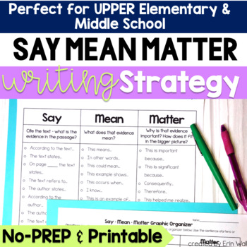 Preview of Say Mean Matter Writing Strategy