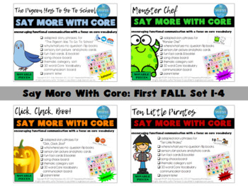 Say More With Core: First FALL set 1-4 -editable by The Speech Path For ...