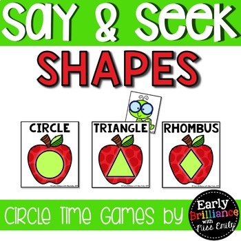 Preview of Say & Seek Circle Time Games (Hide and Seek) Shapes Edition