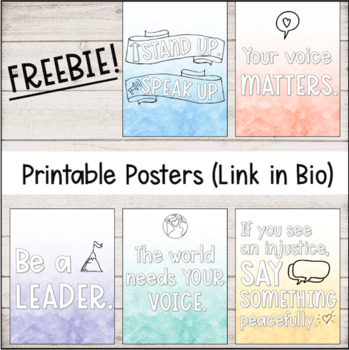 Preview of Say Something! Classroom Posters (Pastel Rainbow)