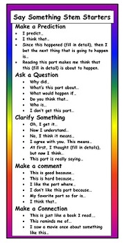 "Say Something" Reading Strategy Bookmarks by Let's Geaux Teach | TpT