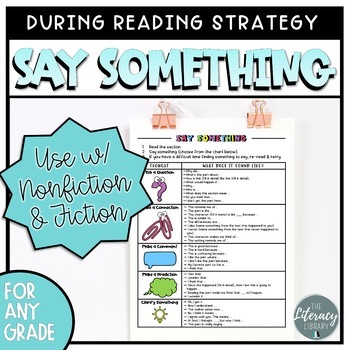 Preview of Say Something Reading Strategy
