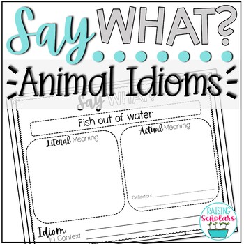 Preview of Idioms Activity Project Animal Idioms