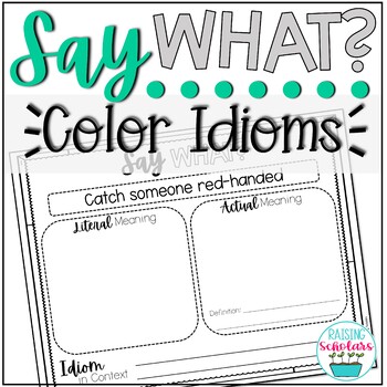 Preview of Idioms Activity Project Color Idioms
