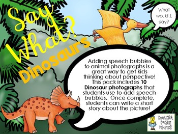 Preview of Say What? Dinosaurs - Short Story Writing and Speech Bubbles
