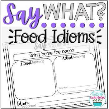 Preview of Idioms Activity Project Food Idioms