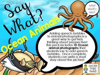 Preview of Say What? Ocean Animals - Short Story Writing and Speech Bubbles