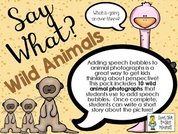 Say What? Wild Animals - Short Story Writing and Speech Bubbles by Smart  Chick