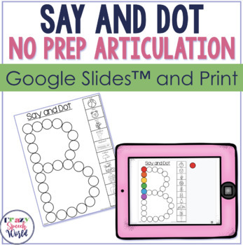 Preview of Articulation Dot Worksheets for Speech Therapy | Google Slides and Print